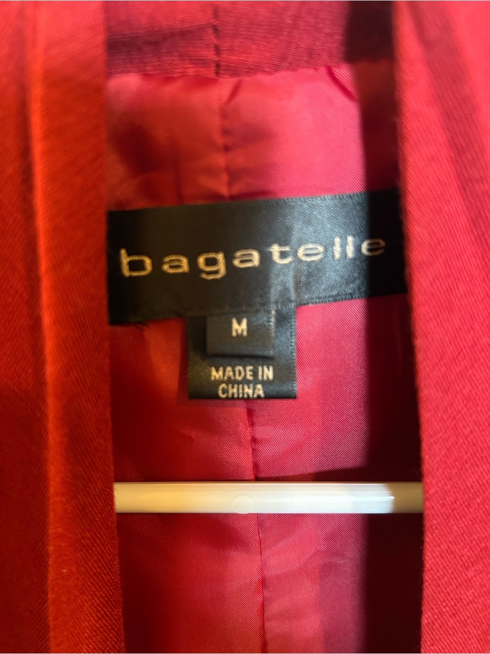 Bagatelle GENUINE Leather Sleeve Drape Jacket Burgundy M Waterfall Moto mob wife - Picture 5 of 6